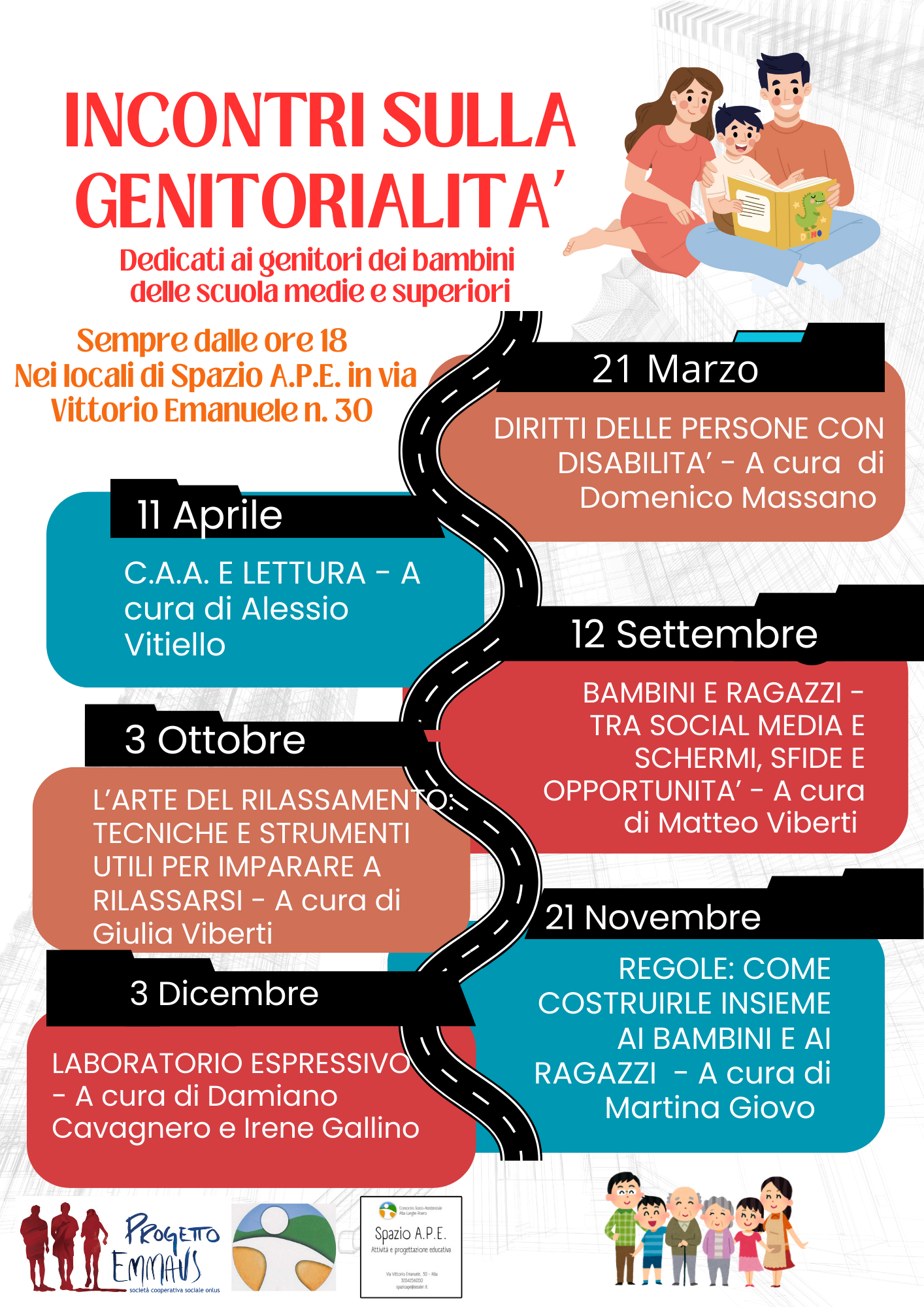 INCONTRI SULLA GENITORIALITA’ PER RAGAZZI MEDIE E SUPERIORI CON DISABILITA’